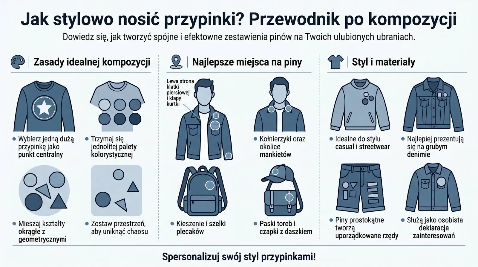 Jak stylowo nosić przypinki? Przewodnik po kompozycji