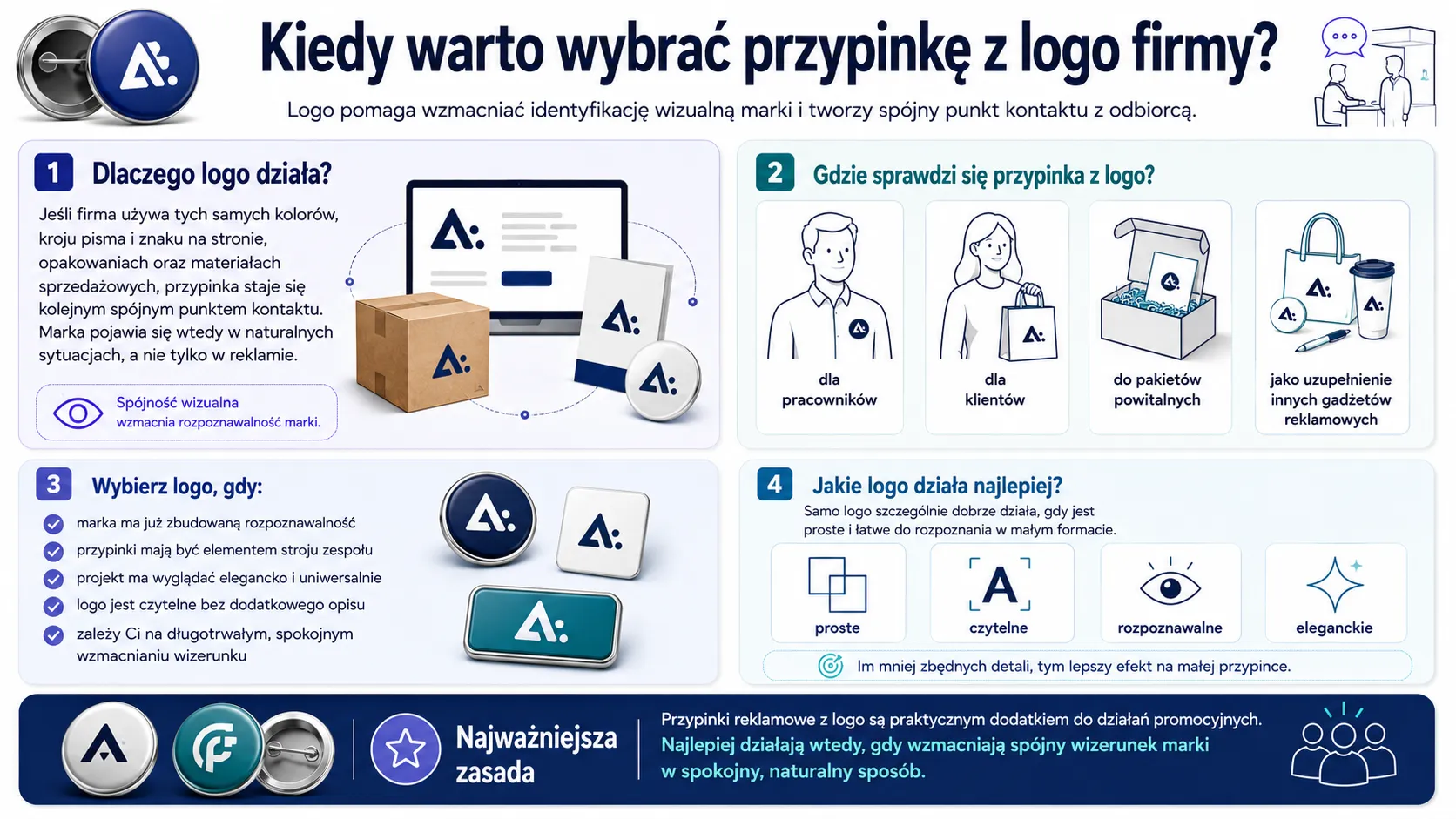 Kiedy warto wybrać przypinkę z logo firmy?
