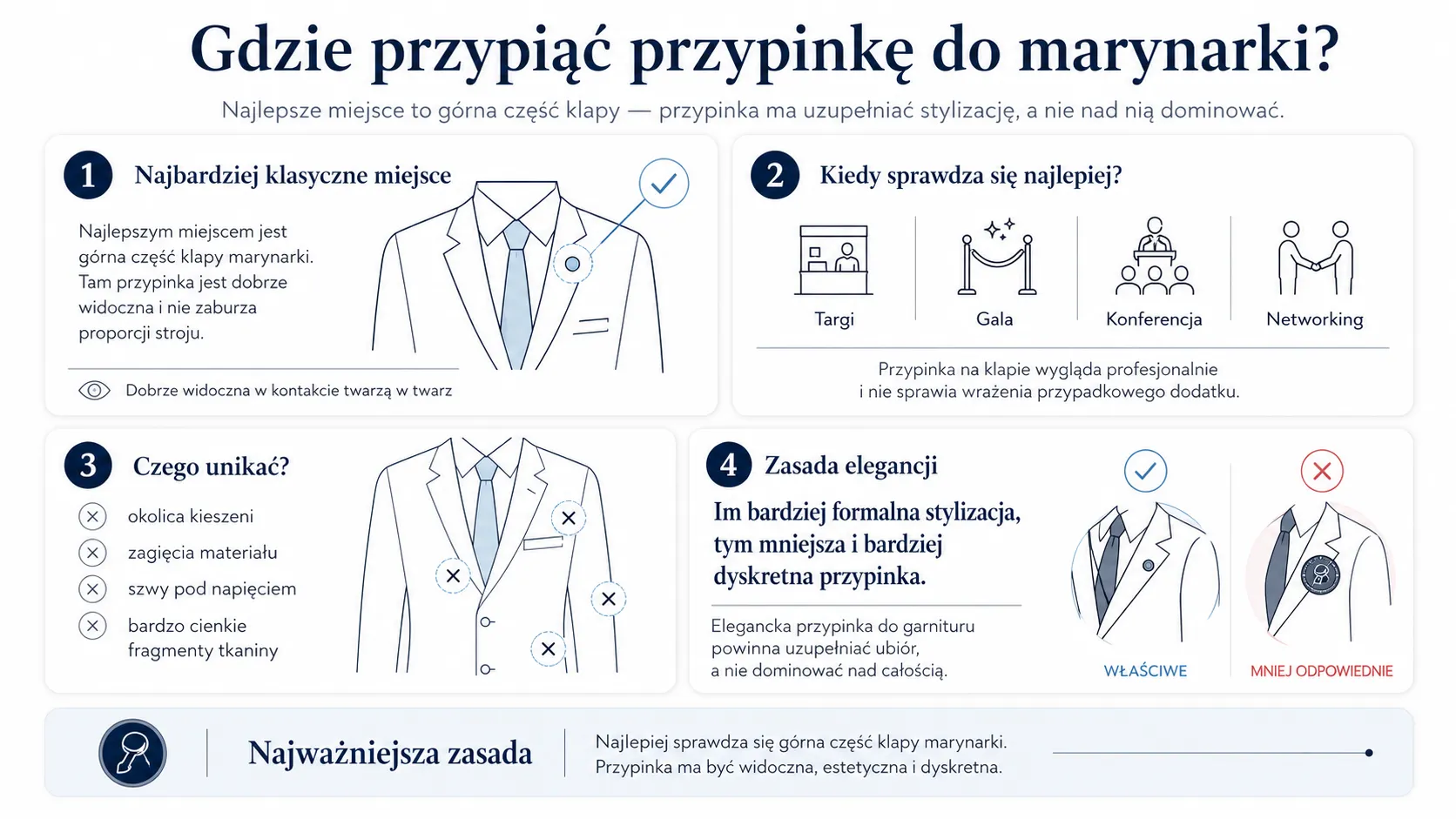 Gdzie przypiąć przypinkę do marynarki?