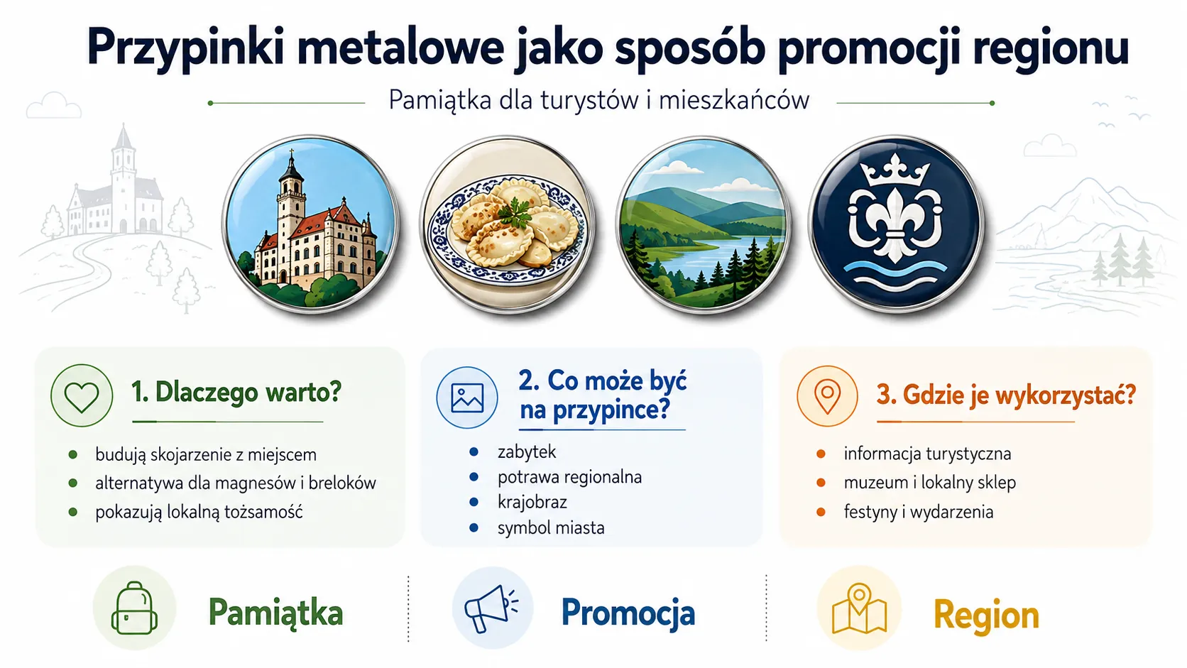 Przypinki metalowe jako sposób promocji regionu