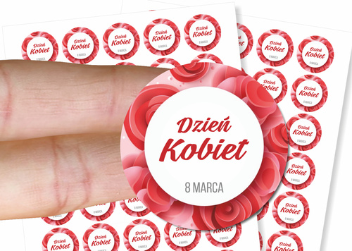 Naklejki na Dzień Kobiet 8 marca DK016- 96szt.