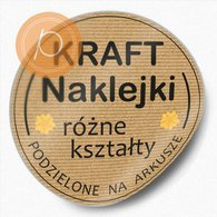 Naklejki papierowe KRAFT okrągłe fi40mm na arkuszach A4 - cena za arkusz A4 / 35szt na arkuszu