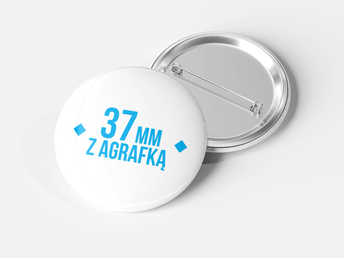 Przypinka okrągła 37mm - zapięcie na agrafkę