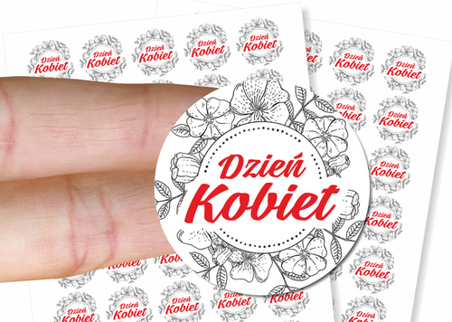 Naklejki na Dzień Kobiet 8 marca DK019- 96szt.